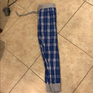 plaid blue grey and white pj pants